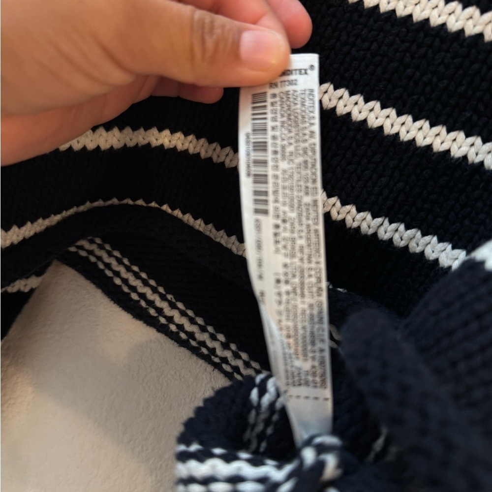 Zara Polo Style Navy and White Sweater Nautical Coastal Grandma Knit Sz M - Picture 6 of 12